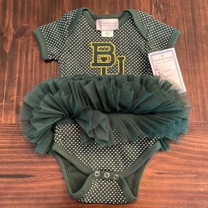 Baylor University Pin Dot Tutu Creeper 6 Mo